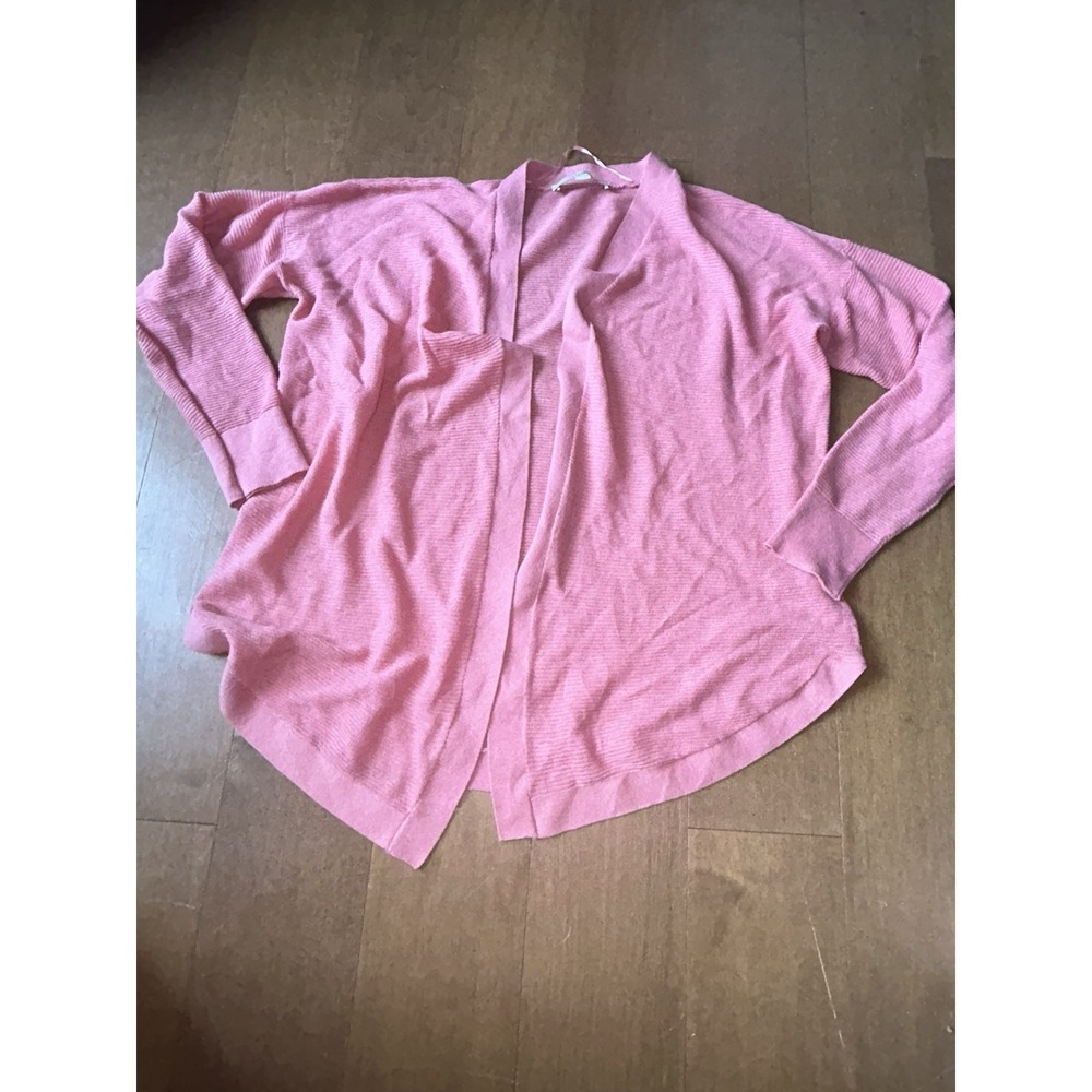 Loft Cardigan Lightweight Coral Ribbed Size Medium